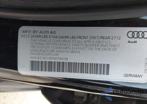 2013 Audi A6 Premium Plus z USA, uszkodzony, nr VIN WAUGFAFC4DN058638